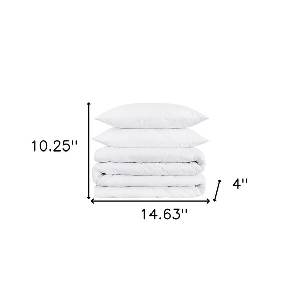 Homeroots White King Cotton Blend 1200 Thread Count Washable Duvet Cover Set  Egyptian Cotton 528206