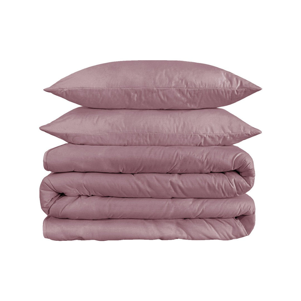 HomeRoots Purple King Duvet Cover Set - Luxurious 1200 Thread Count Cotton Blend, Washable & All-Season Comfort 528207