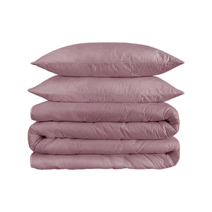 Homeroots Purple Red King Cotton Blend 1200 Thread Count Washable Duvet Cover Set  Egyptian Cotton 528207