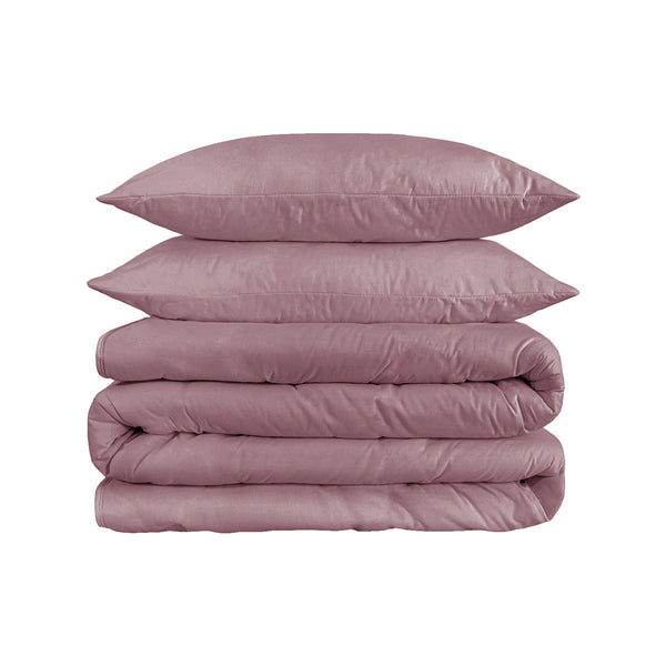 Homeroots Purple Red King Cotton Blend 1200 Thread Count Washable Duvet Cover Set  Egyptian Cotton 528207