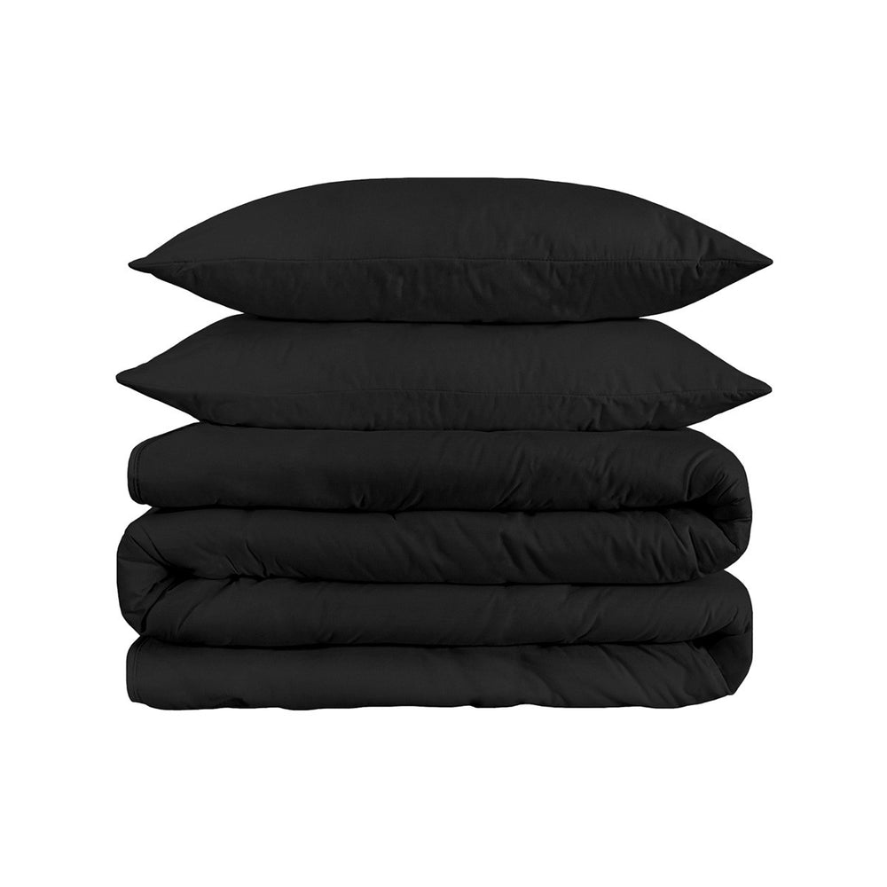 Homeroots Black Queen Cotton Blend 1500 Thread Count Washable Duvet Cover Set  Egyptian Cotton 528208