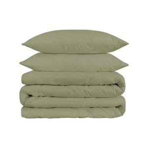 Homeroots Sage Queen Cotton Blend 1500 Thread Count Washable Duvet Cover Set  Egyptian Cotton 528216