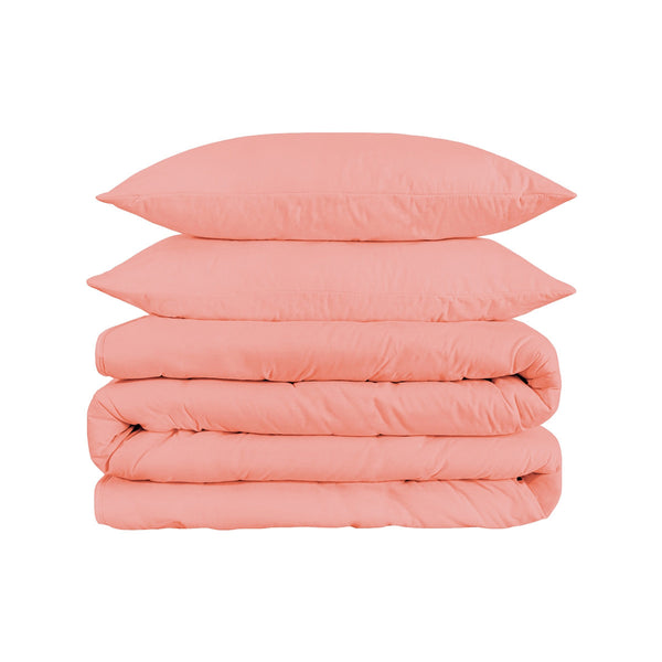 Homeroots Dusty Rose King Cotton Blend 1500 Thread Count Washable Duvet Cover Set  Egyptian Cotton 528220