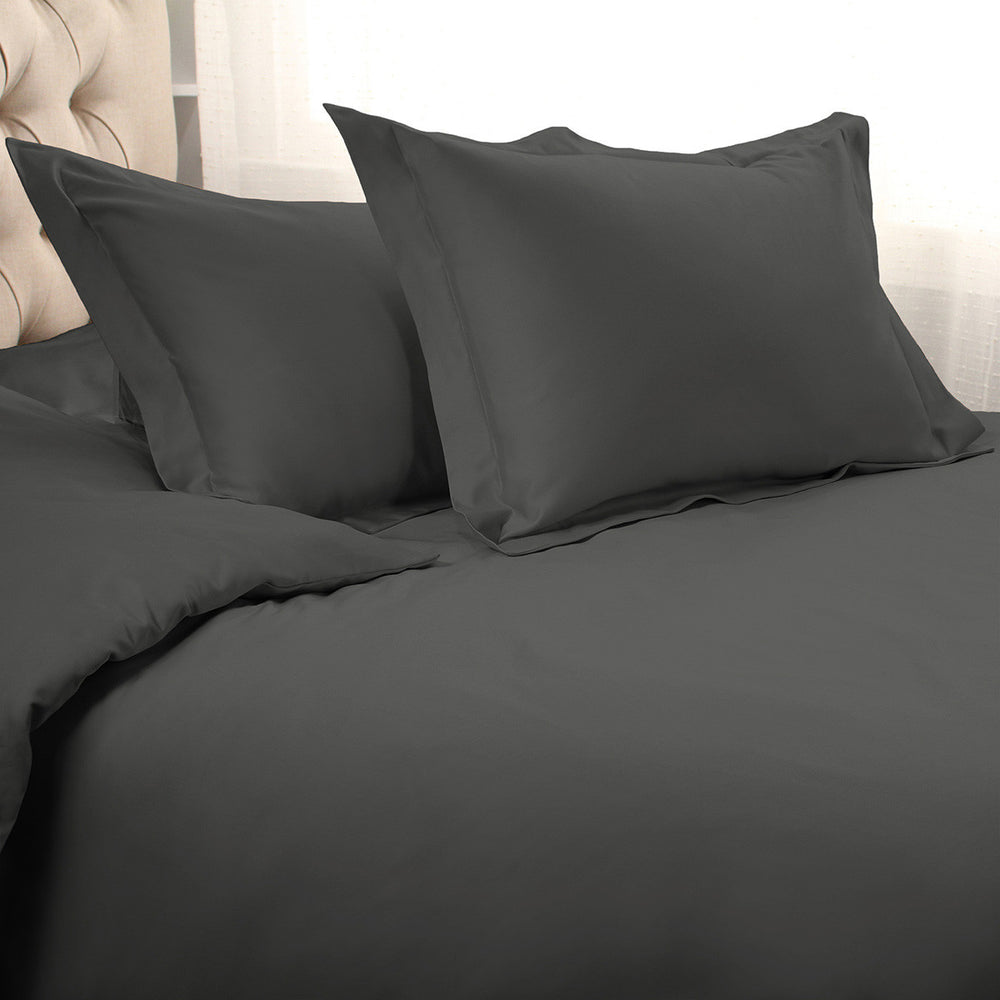 Homeroots Gray King Cotton Blend 1500 Thread Count Washable Duvet Cover Set  Egyptian Cotton 528222