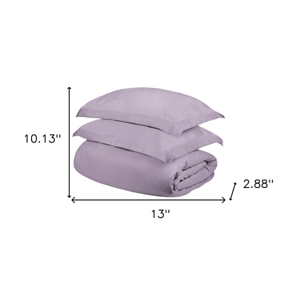 Homeroots Pink Lavender Queen Cotton Blend 300 Thread Count Washable Duvet Cover Set  Egyptian Cotton 528241