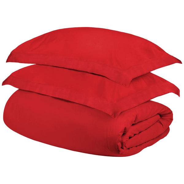 Homeroots Red Queen Cotton Blend 300 Thread Count Washable Duvet Cover Set  Egyptian Cotton 528246