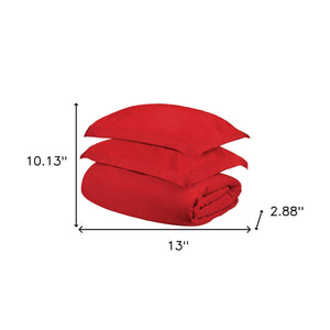 Homeroots Red Queen Cotton Blend 300 Thread Count Washable Duvet Cover Set  Egyptian Cotton 528246
