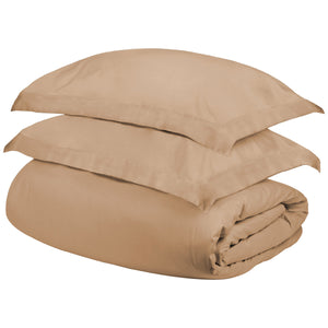 Homeroots Beige King Cotton Blend 300 Thread Count Washable Duvet Cover Set  Egyptian Cotton 528253