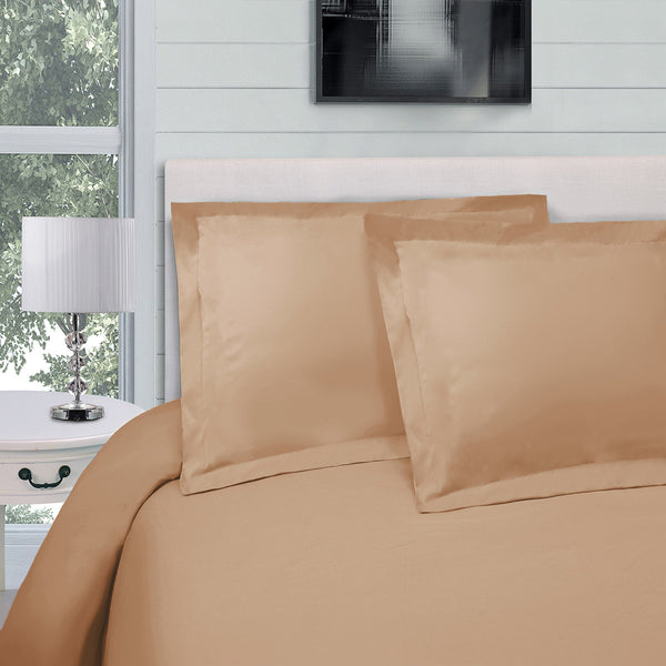 Homeroots Beige King Cotton Blend 300 Thread Count Washable Duvet Cover Set  Egyptian Cotton 528253