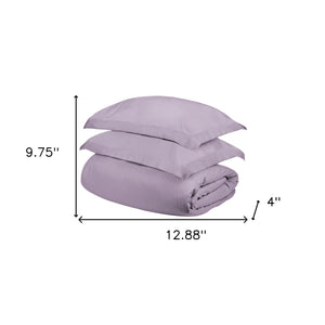 Homeroots Pink Lavender King Cotton Blend 300 Thread Count Washable Duvet Cover Set  Egyptian Cotton 528263