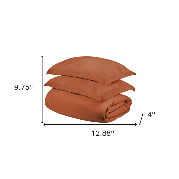 Homeroots Pumpkin King Cotton Blend 300 Thread Count Washable Duvet Cover Set  Egyptian Cotton 528267