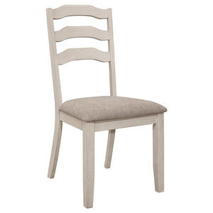 English Elm Martin Ladder Back Dining Chair Set of 2 Distressed Cream Hardwood Farmhouse Style B062P451716