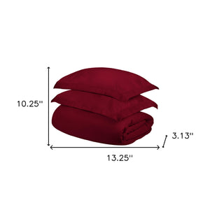 Homeroots Burgundy King Cotton Blend 400 Thread Count Washable Duvet Cover Set  Egyptian Cotton 528312