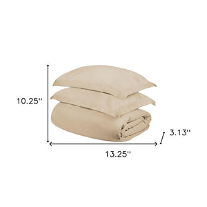 Homeroots Ivory King Cotton Blend 400 Thread Count Washable Duvet Cover Set  Egyptian Cotton 528315