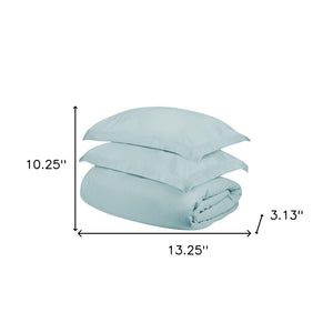 HomeRoots Light Blue King Duvet Cover Set - Luxurious 400 Thread Count Cotton Blend, Washable & Stylish Decor 528316
