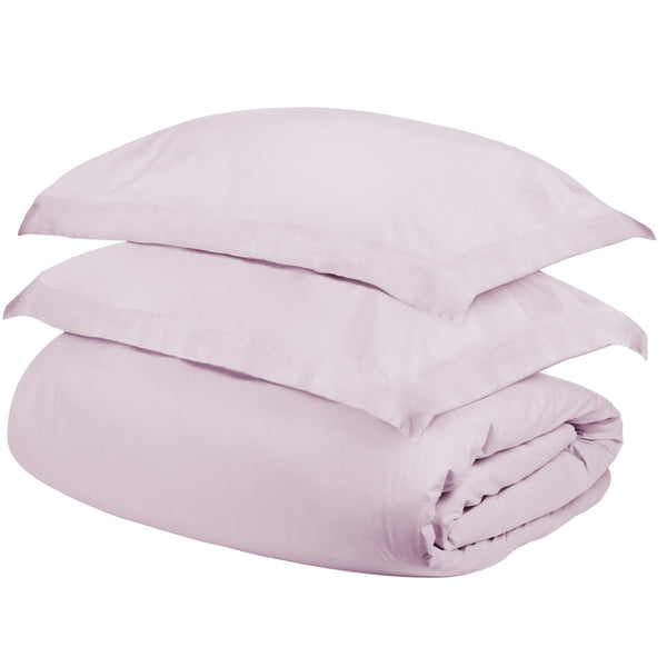 Homeroots Lilac King Cotton Blend 400 Thread Count Washable Duvet Cover Set  Egyptian Cotton 528317