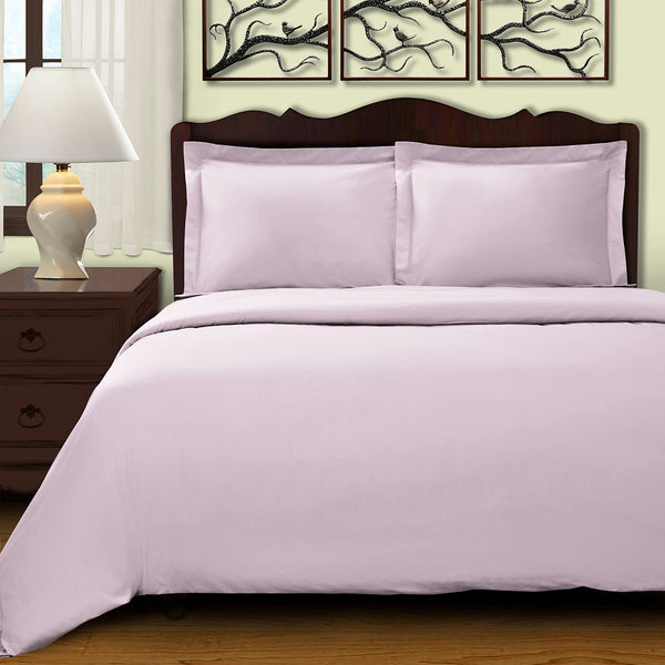 Homeroots Lilac King Cotton Blend 400 Thread Count Washable Duvet Cover Set  Egyptian Cotton 528317