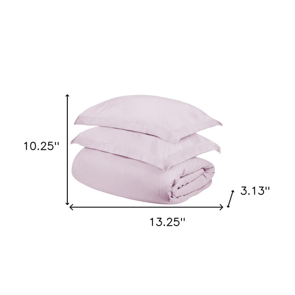 Homeroots Lilac King Cotton Blend 400 Thread Count Washable Duvet Cover Set  Egyptian Cotton 528317