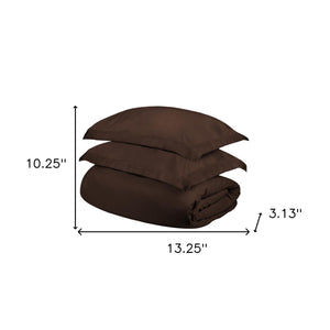 Homeroots Dark Brown King Cotton Blend 400 Thread Count Washable Duvet Cover Set  Egyptian Cotton 528318