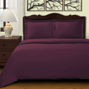 Homeroots Plum King Cotton Blend 400 Thread Count Washable Duvet Cover Set  Egyptian Cotton 528321