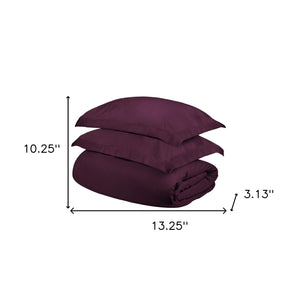 Homeroots Plum King Cotton Blend 400 Thread Count Washable Duvet Cover Set  Egyptian Cotton 528321