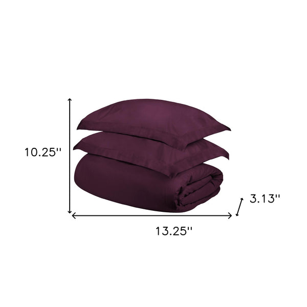 Homeroots Plum King Cotton Blend 400 Thread Count Washable Duvet Cover Set  Egyptian Cotton 528321