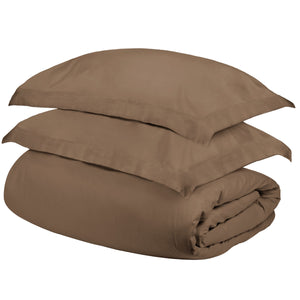 Homeroots Taupe King Cotton Blend 400 Thread Count Washable Duvet Cover Set  Egyptian Cotton 528324