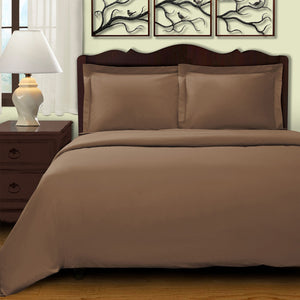 Homeroots Taupe King Cotton Blend 400 Thread Count Washable Duvet Cover Set  Egyptian Cotton 528324