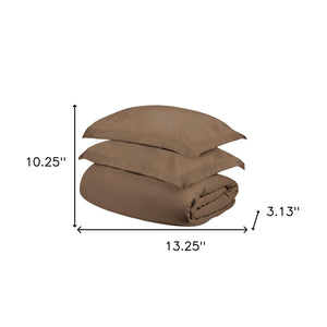 Homeroots Taupe King Cotton Blend 400 Thread Count Washable Duvet Cover Set  Egyptian Cotton 528324
