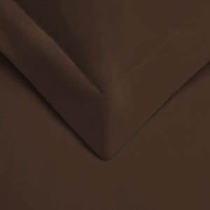 Homeroots Dark Brown Twin Cotton Blend 400 Thread Count Washable Duvet Cover Set  Egyptian Cotton 528332
