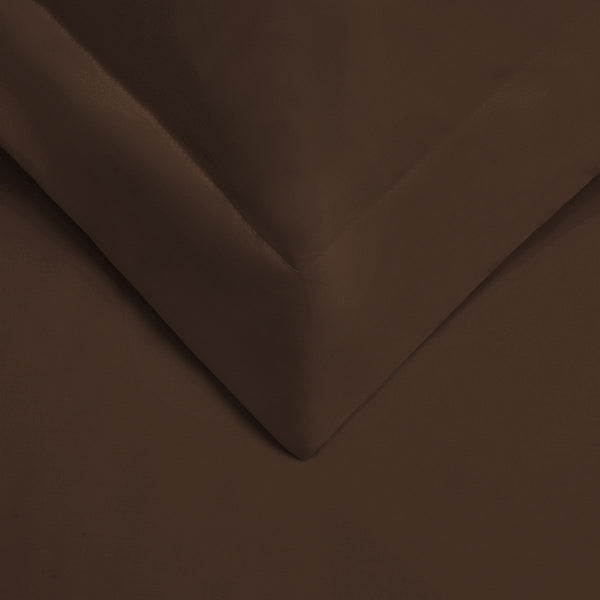 Homeroots Dark Brown Twin Cotton Blend 400 Thread Count Washable Duvet Cover Set  Egyptian Cotton 528332