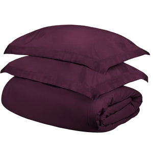 Homeroots Plum Twin Cotton Blend 400 Thread Count Washable Duvet Cover Set  Egyptian Cotton 528335