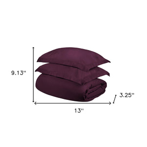 Homeroots Plum Twin Cotton Blend 400 Thread Count Washable Duvet Cover Set  Egyptian Cotton 528335