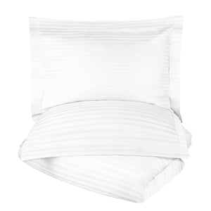 Homeroots White King Cotton Blend 400 Thread Count Washable Duvet Cover Set  Egyptian Cotton 528343