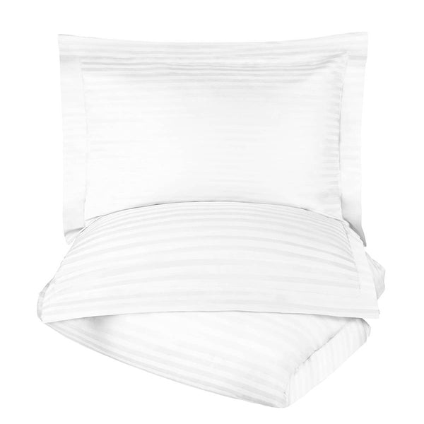 Homeroots White King Cotton Blend 400 Thread Count Washable Duvet Cover Set  Egyptian Cotton 528343