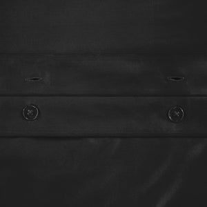 Homeroots Black Queen Cotton Blend 650 Thread Count Washable Duvet Cover Set  Egyptian Cotton 528362