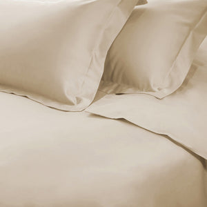 HomeRoots Ivory Queen Cotton Blend 650 Thread Count Duvet Cover Set - Luxurious, Washable & All-Season Comfort 528367