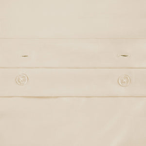 HomeRoots Ivory Queen Cotton Blend 650 Thread Count Duvet Cover Set - Luxurious, Washable & All-Season Comfort 528367