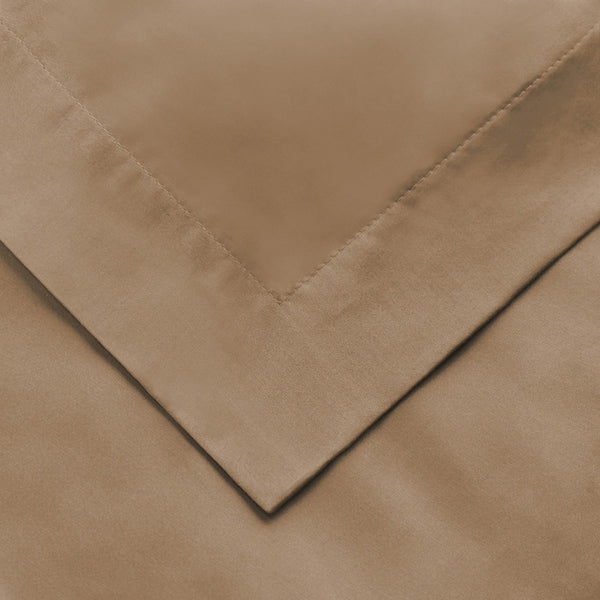 HomeRoots Taupe Queen Duvet Cover Set – Luxuriously Soft Cotton Blend, 650 Thread Count, Easy Care & Timeless Style 528374
