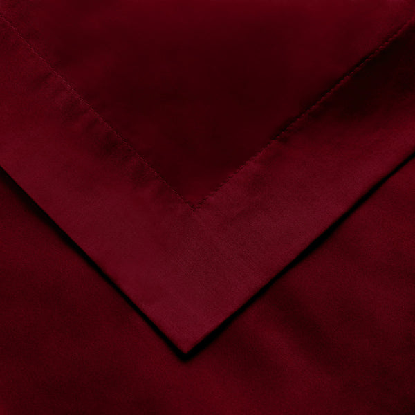 Homeroots Burgundy King Cotton Blend 650 Thread Count Washable Duvet Cover Set  Egyptian Cotton 528378