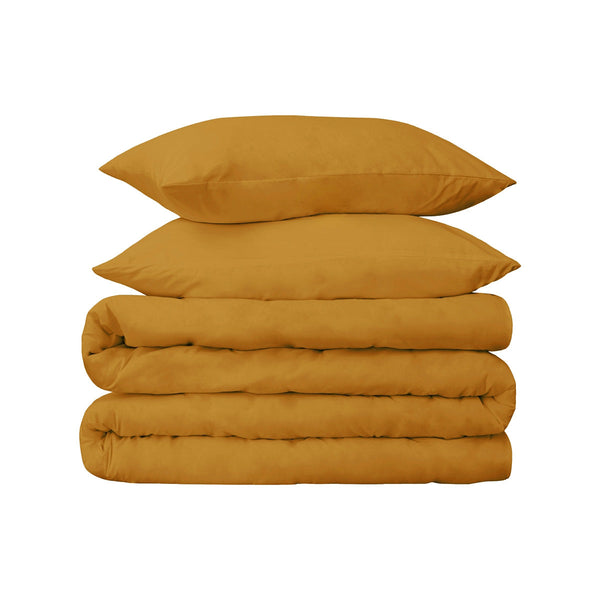 Homeroots Brown Sugar Twin Cotton Blend 650 Thread Count Washable Duvet Cover Set  Egyptian Cotton 528406