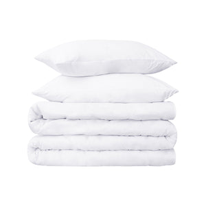 Homeroots White Twin Cotton Blend 650 Thread Count Washable Duvet Cover Set  Egyptian Cotton 528411