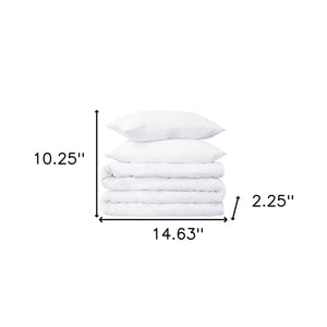 Homeroots White Twin Cotton Blend 650 Thread Count Washable Duvet Cover Set  Egyptian Cotton 528411