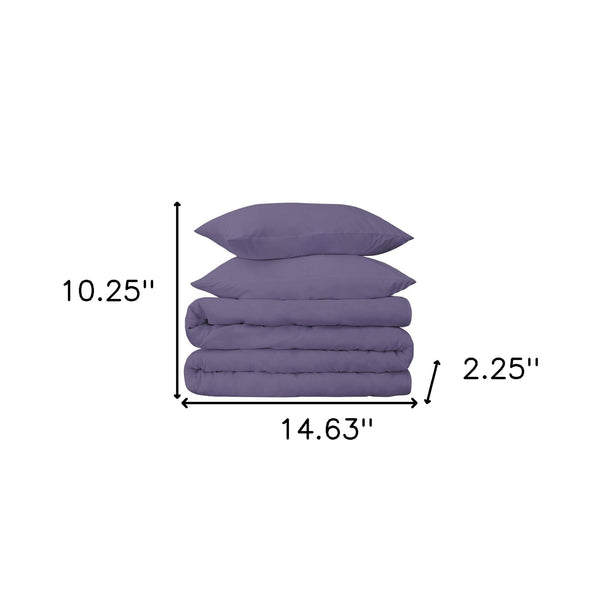 Homeroots Wisteria Twin Cotton Blend 650 Thread Count Washable Duvet Cover Set  Egyptian Cotton 528412