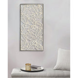 Madison Park Paper Cloaked Leaves Transitional Metal Framed Decor Panel MP95B-0224 Natural