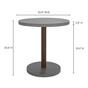 English Elm Hagan Outdoor Square Concrete Steel Patio Table for Industrial Modern Spaces B2769P504201