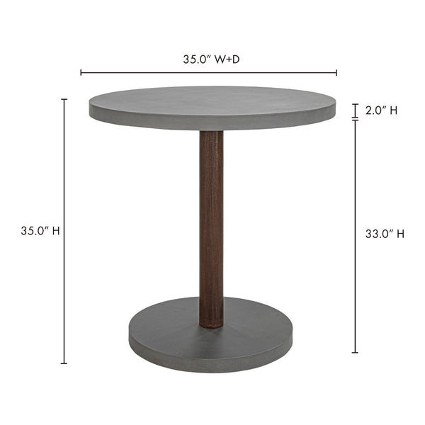 English Elm Hagan Outdoor Square Concrete Steel Patio Table for Industrial Modern Spaces B2769P504201