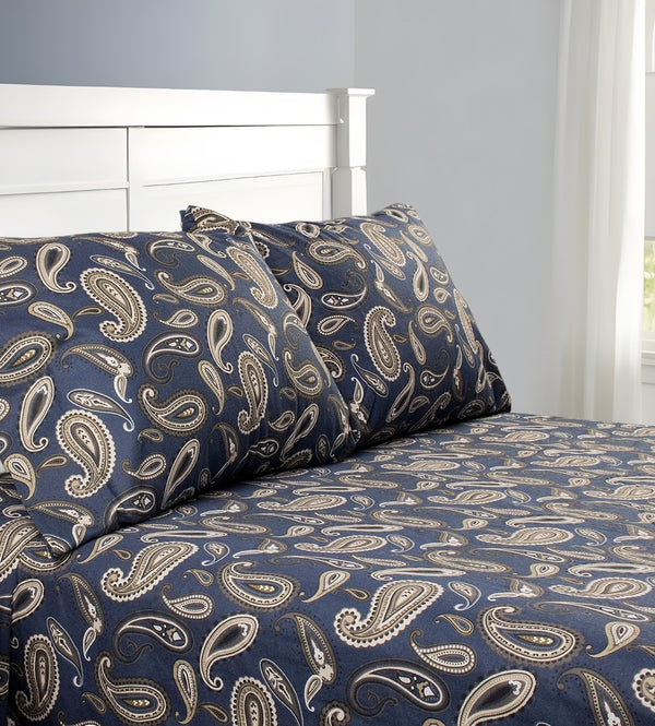 Homeroots Blue And White King Cotton Blend 0 Thread Count Washable Duvet Cover Set  Flannel 528449