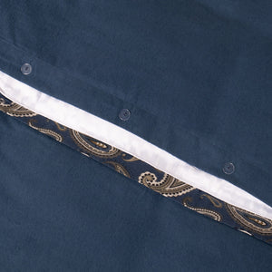 Homeroots Blue And White King Cotton Blend 0 Thread Count Washable Duvet Cover Set  Flannel 528449