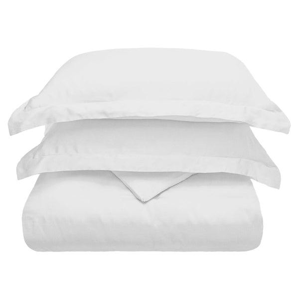 Homeroots White Queen Cotton Blend 300 Thread Count Washable Duvet Cover Set  Modal 528514